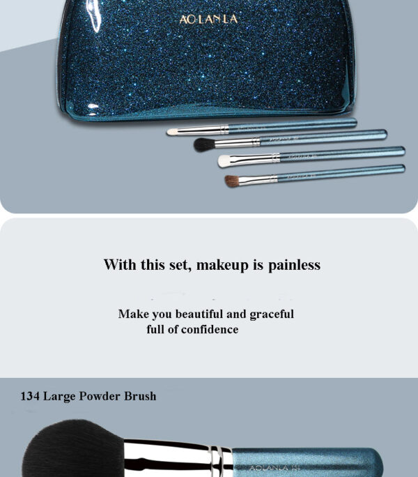 Pearlescent Blue 9-Piece Brush Set