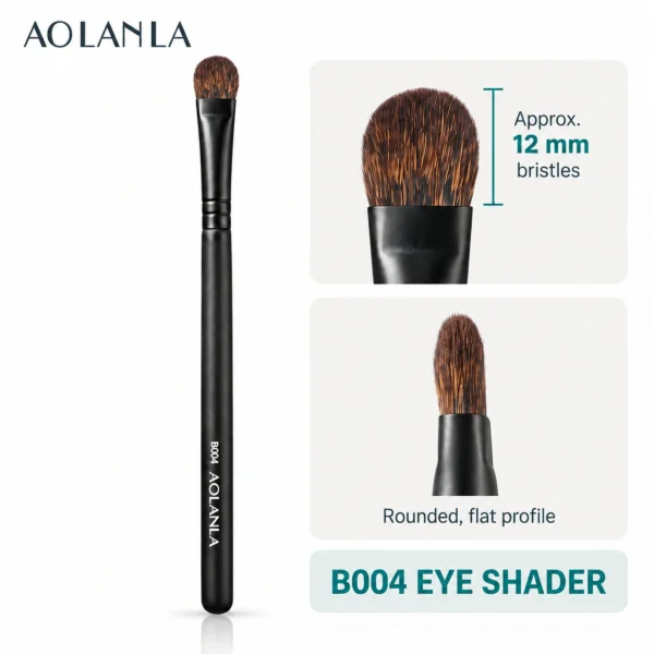B004 flat squirrel-hair eye brush with approximately 12 mm bristle length