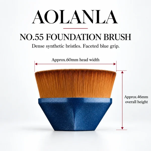 No.55 synthetic foundation brush, approximately 60 mm head width and 46 mm overall height