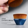 No.55 dense synthetic foundation brush and short faceted blue grip