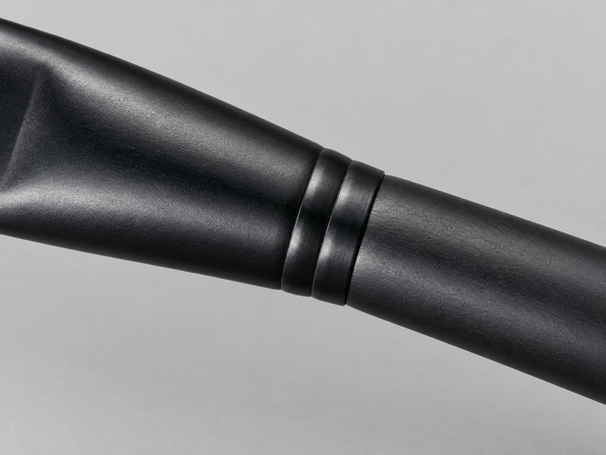 G5545 tapered flattened black copper ferrule and twin collars meeting a matte black solid-wood handle