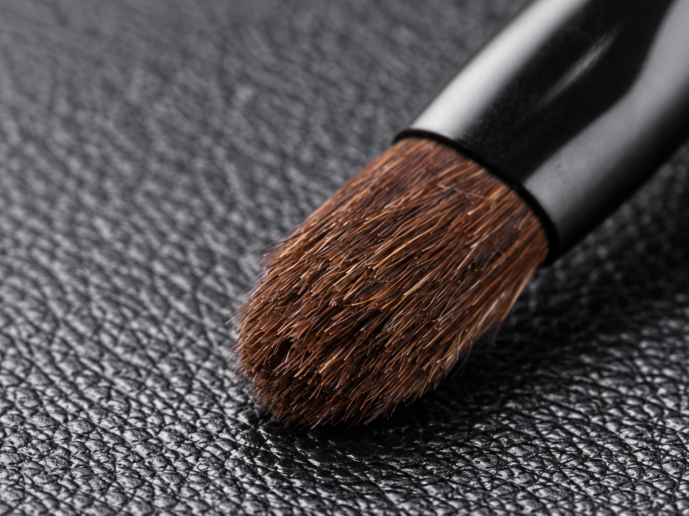 The classic lip brush small brown horse-hair head and glossy black ferrule