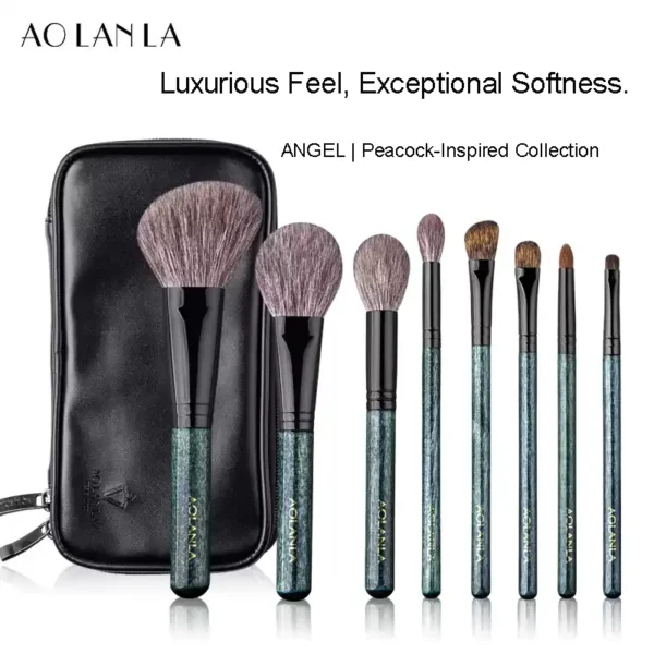 Peacock Blue 8-Piece Brush Set