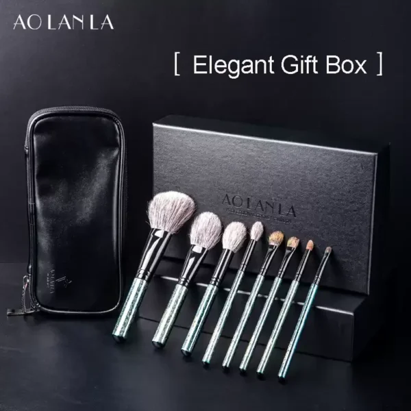 Peacock Blue 8-Piece Brush Set