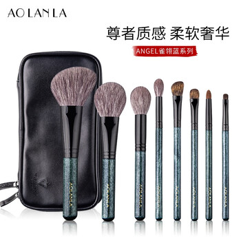 Peacock Blue 8-Piece Brush Set Peacock Blue 8-Piece Brush Set