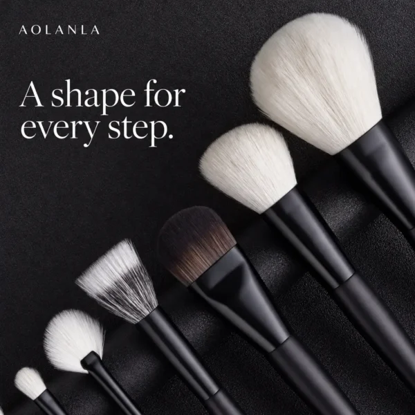 Distinct face and eye brush shapes in the AOLANLA Black13 collection
