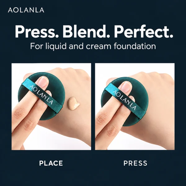 Pressing foundation with the round puff