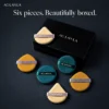 Six individually shaped puffs with gift box
