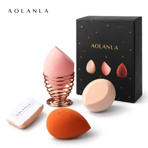 Complete base set: three sponges, makeup puff, metal holder and gift box