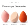 Three sponge shapes: slanted, broad cut and teardrop
