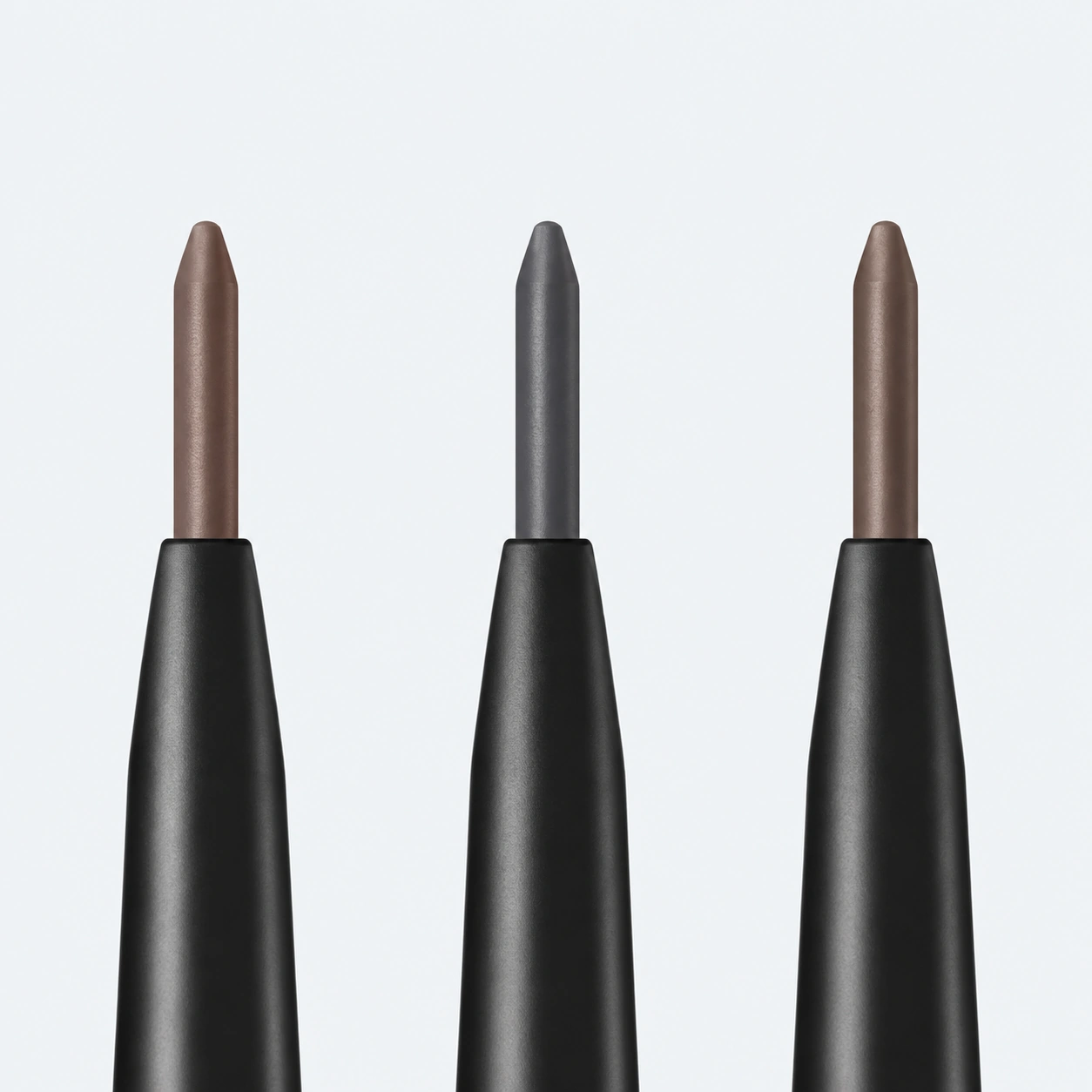 Three pencil cores in Natural Brown, Ash Grey and Milk Tea Brown