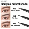 03 Natural Brown, 04 Ash Grey and 05 Milk Tea Brown shade guide