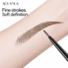 Fine brown brow-like strokes drawn on skin
