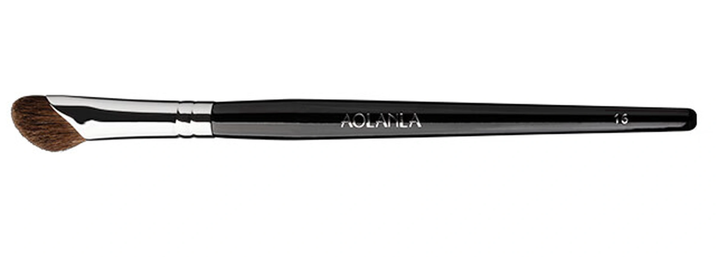 Complete original No.16 brush, preserving its compact sickle head and slim black handle