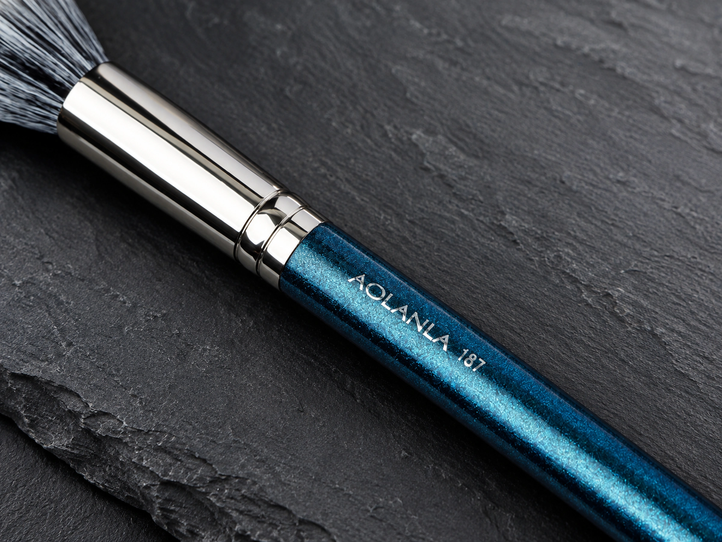 Original No187 pearlescent blue grip and polished aluminium ferrule junction