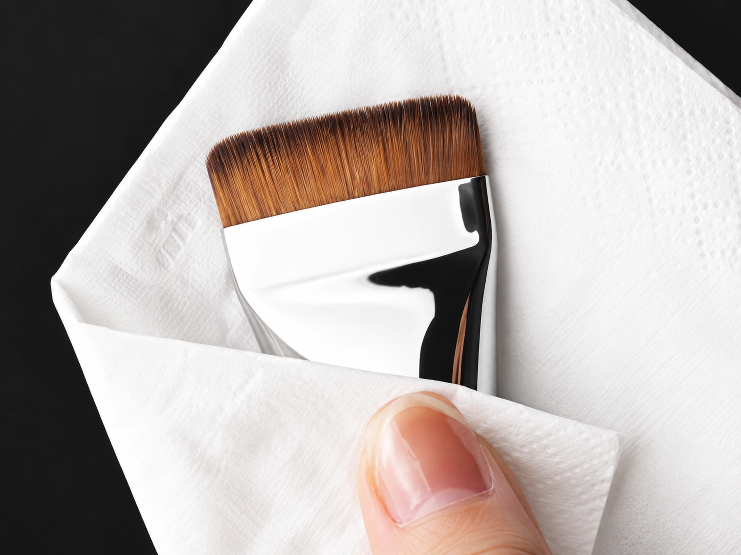 Original No19 fine fibres gently blotted dry with a white tissue
