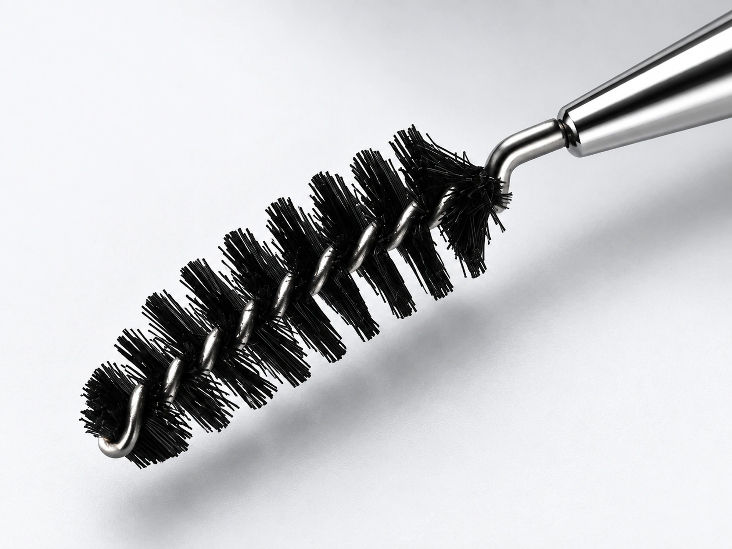 Original No20 black nylon spiral spoolie on twisted silver wire