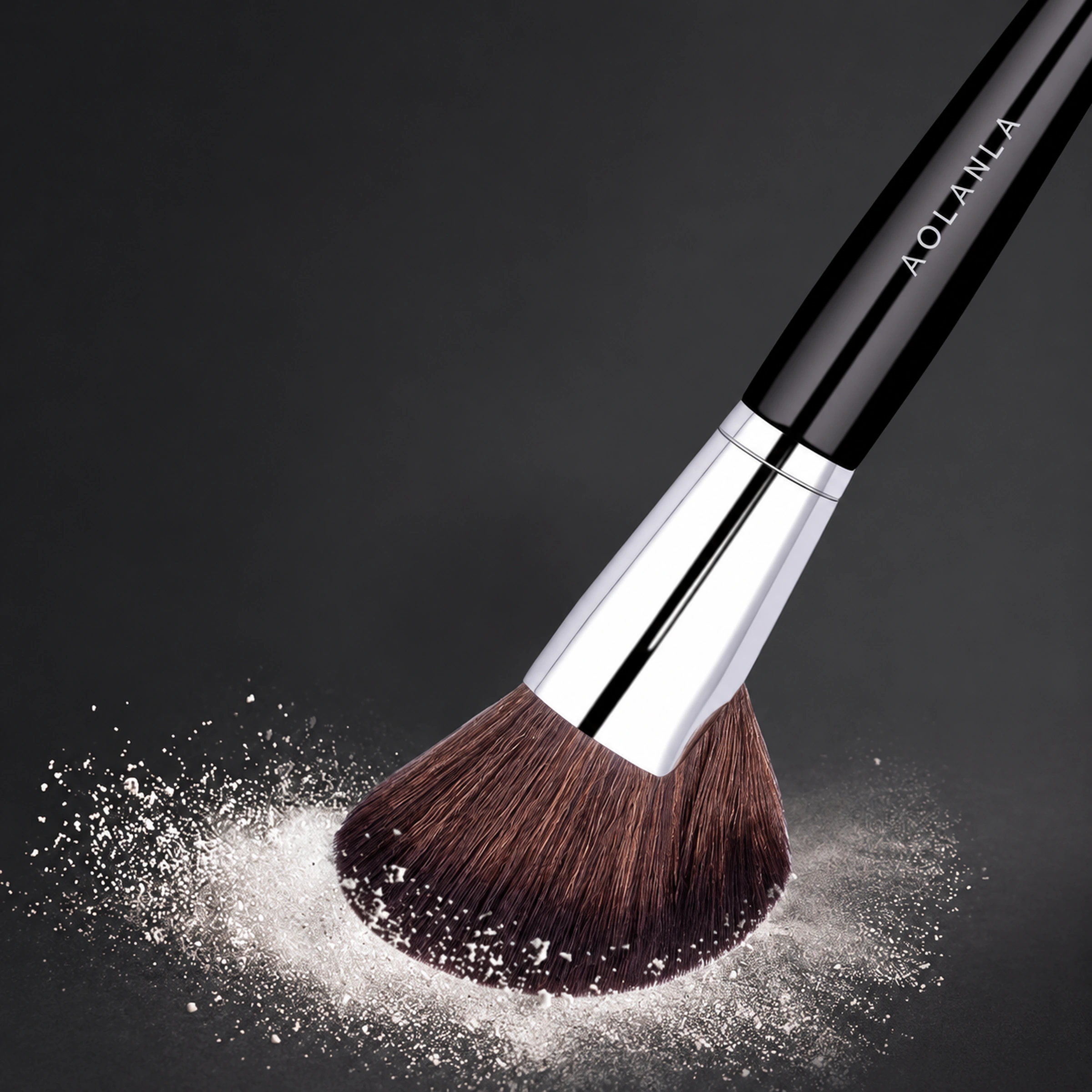 No.72 fibres lightly spreading as the original brush contacts loose white powder