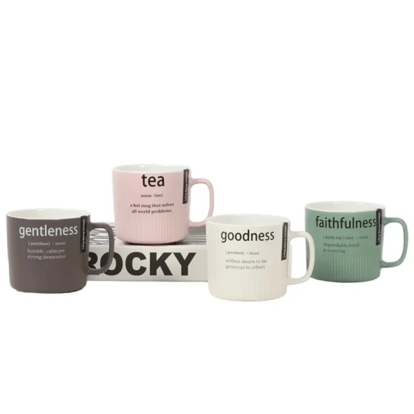 380ml ceramic mug,words mug,stoneware cup