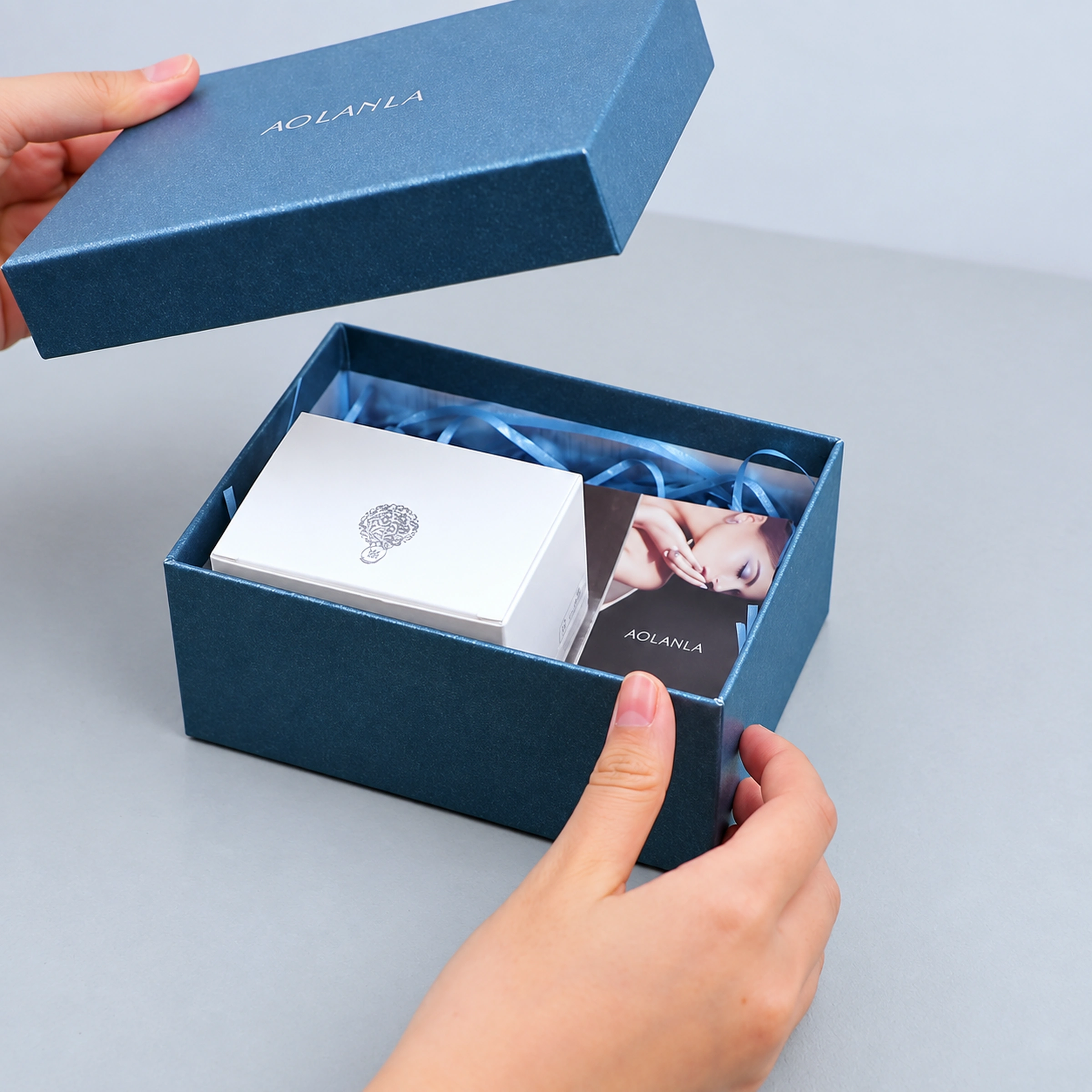 Gift box opened to show inner carton and instruction leaflet
