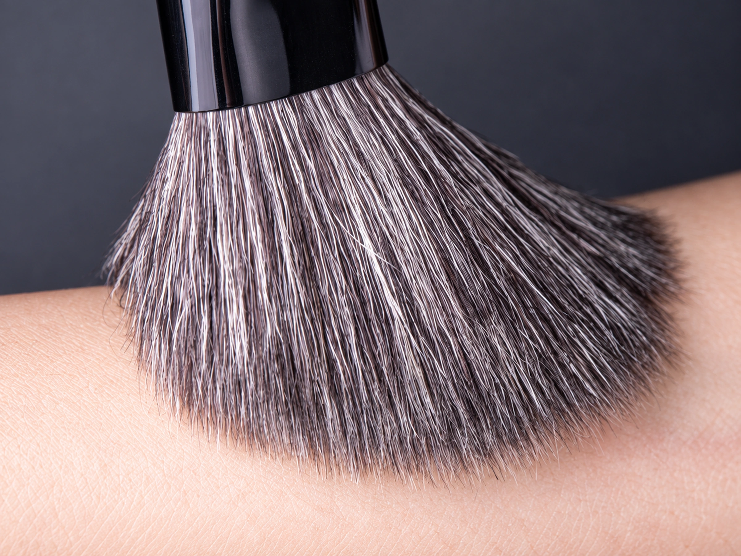 Original mottled natural brush fibres flexing gently against skin