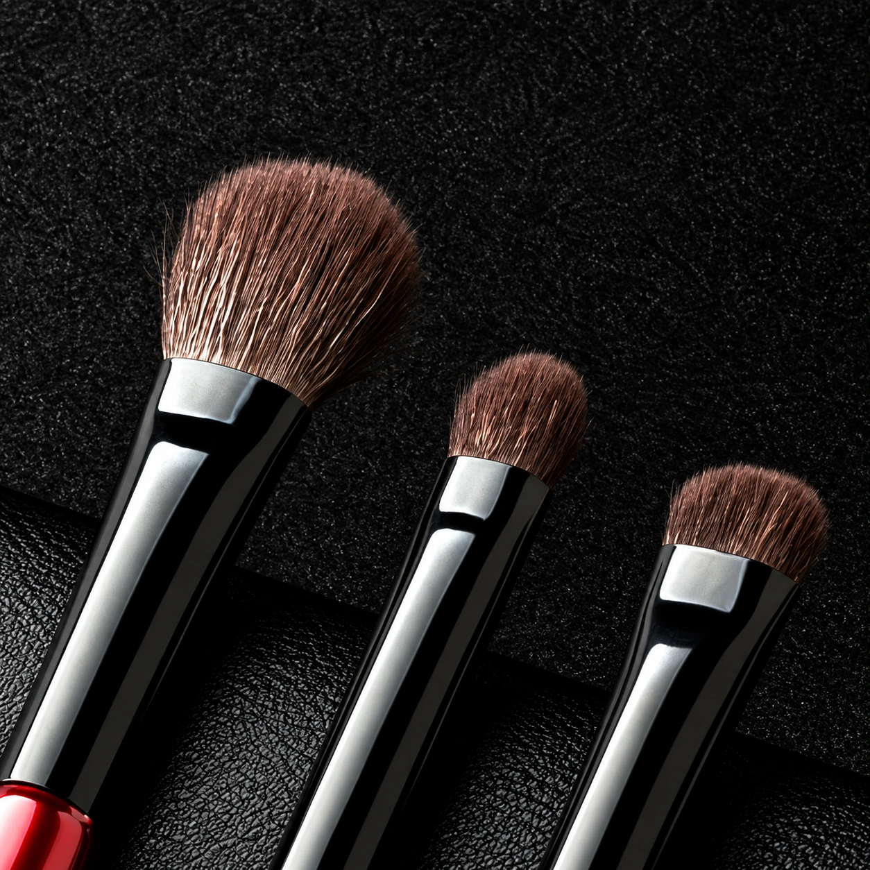 Three Phoenix eye brush heads in close-up