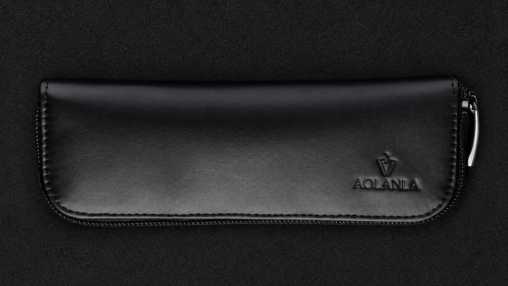 Phoenix slim zip pouch with embossed AOLANLA mark