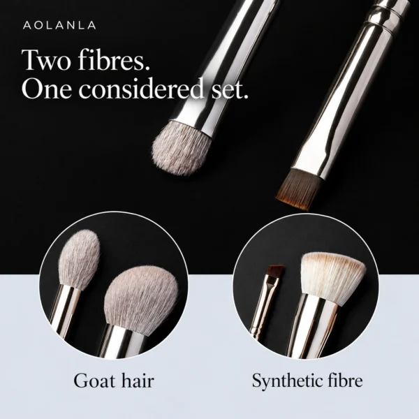 Goat hair and synthetic fibre brush heads compared