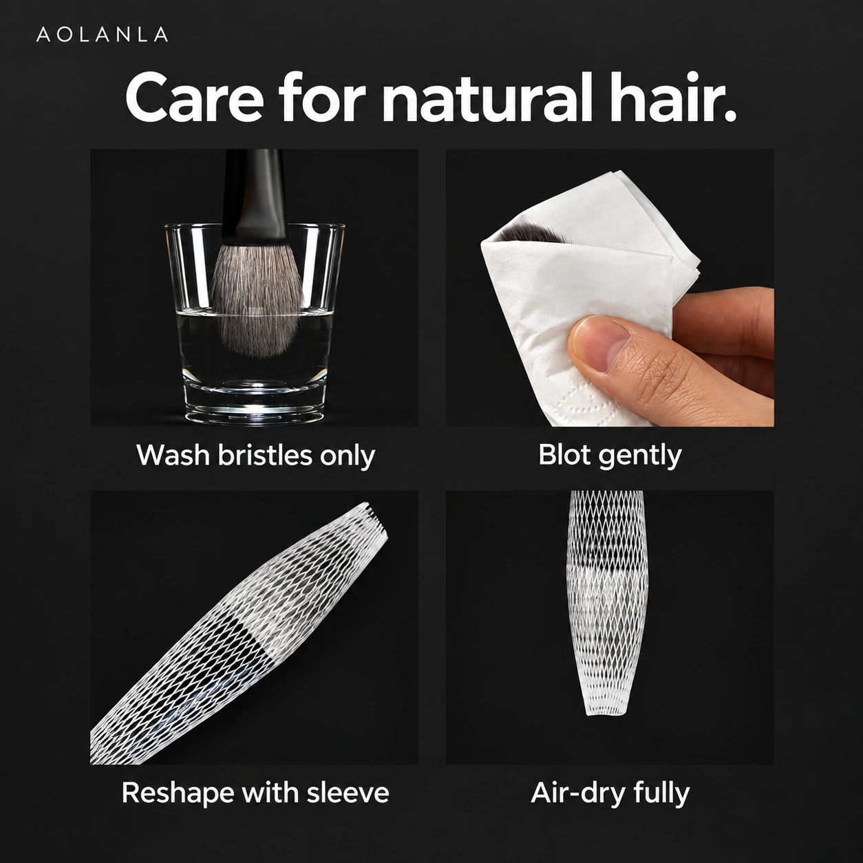 Natural hair brush washing and reshaping guide