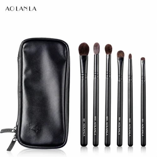 Complete Zhumo six eye brushes and included black zip pouch