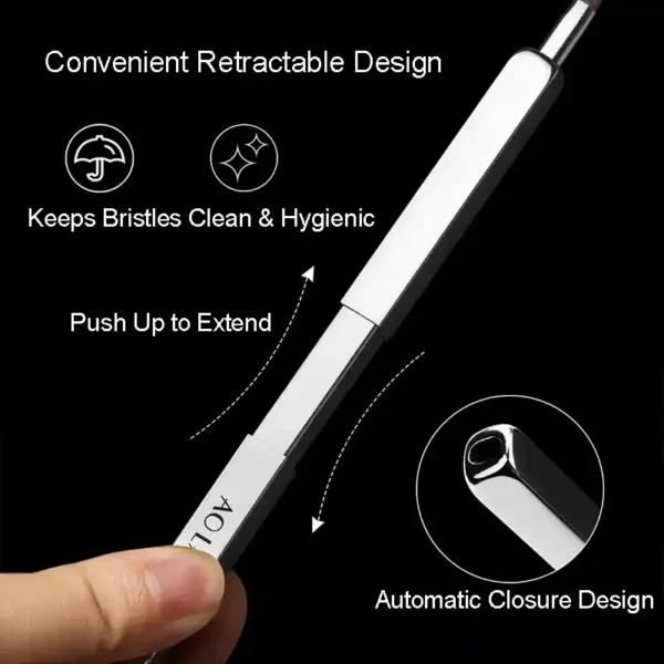 Silver Retractable Lip Brush