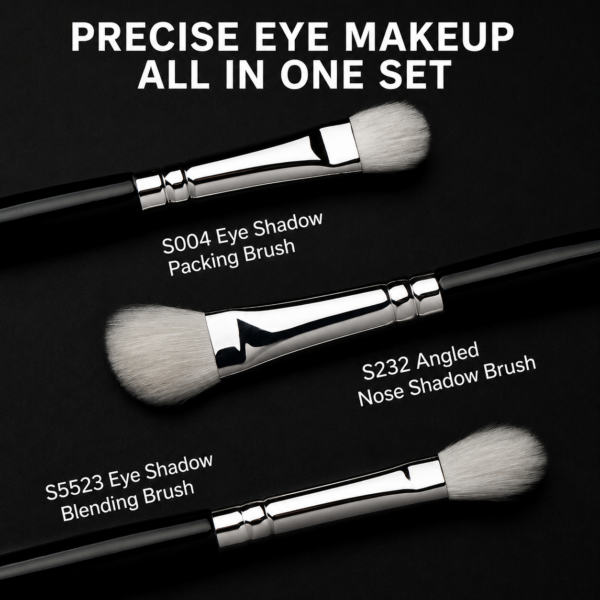 White Feather 3-Piece Eye Brush Set