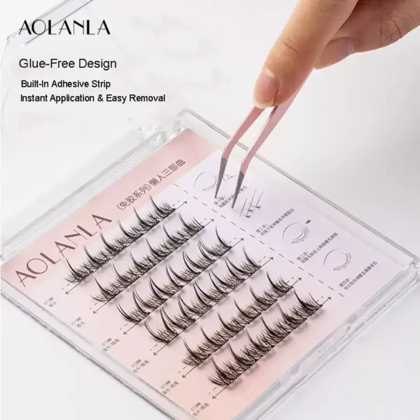 Glue-Free Natural Sunflower Lashes with Clear Adhesive Strip