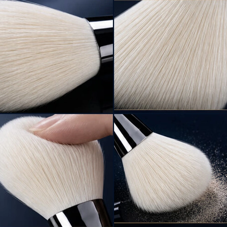 Close views of fine tapered natural brush fibres