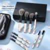 Complete AOLANLA nine-brush set with black zip pouch and presentation box