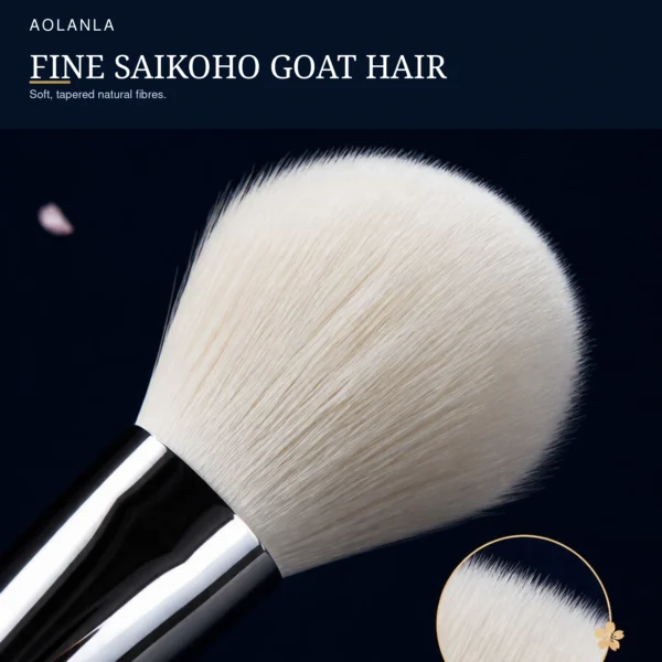 Close-up of fine white Saikoho goat-hair brush fibres