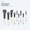 Three face brushes and six eye and detail brushes in the Flower & Bird set