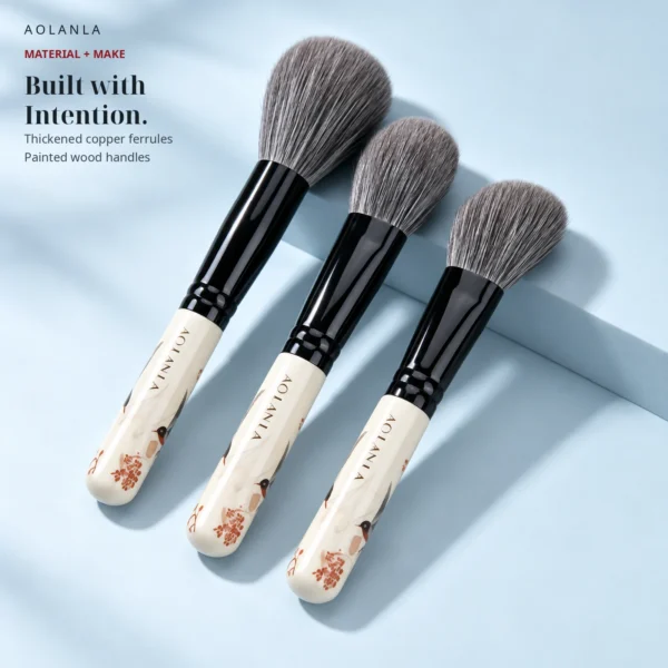 Flower & Bird brushes with thickened copper ferrules and painted wood handles