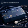 Navy presentation styling with ribbon, sakura and Blue Sakura brushes