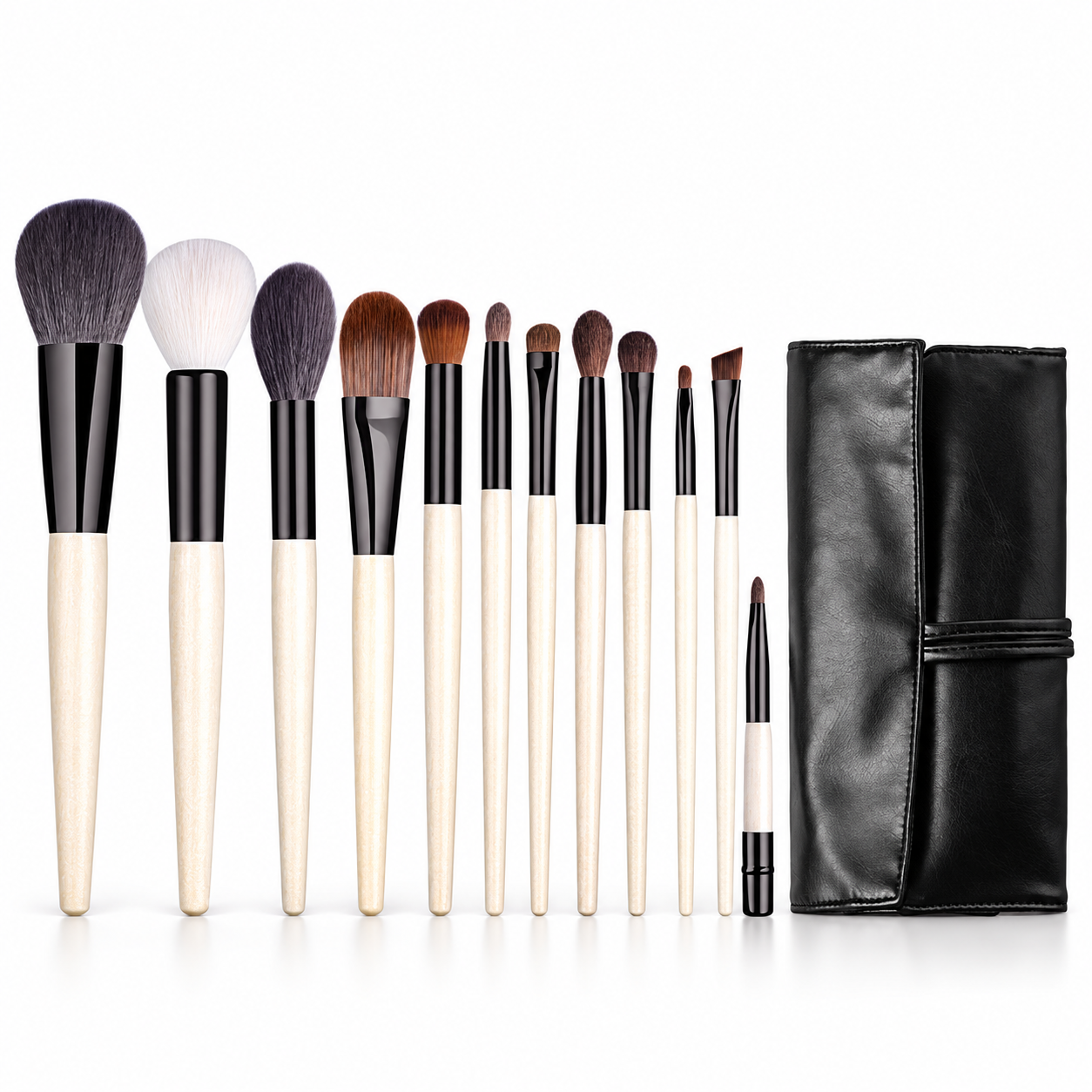 Signature twelve-piece brush set with roll pouch