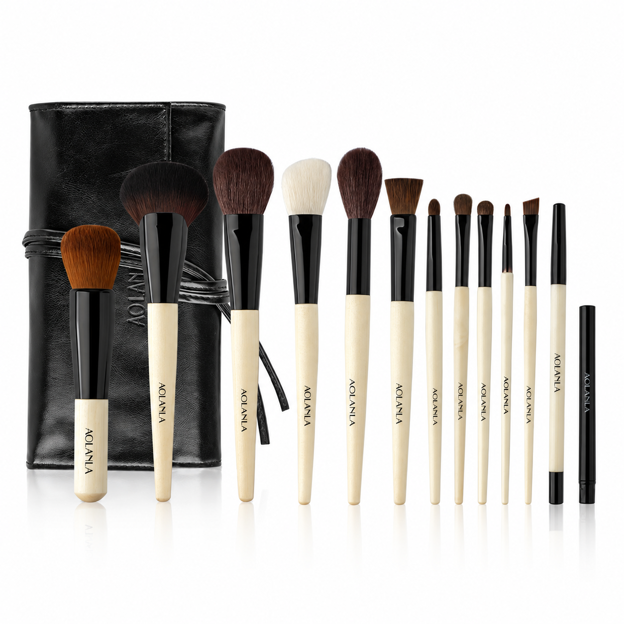 Signature thirteen-piece brush set with roll pouch