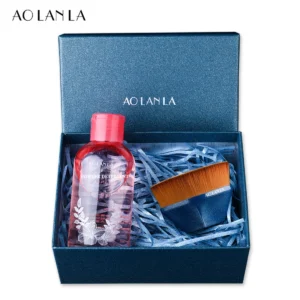 AOLANLA Dazzling Blue 55 flat foundation brush and cleanser