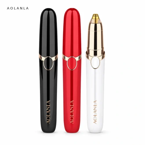 AOLANLA electric eyebrow trimmer in black red and white