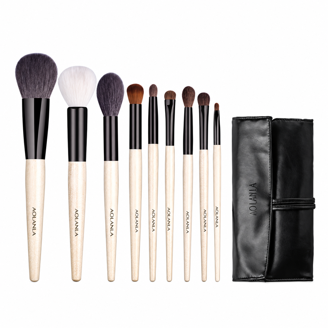 Signature nine-piece brush set on white