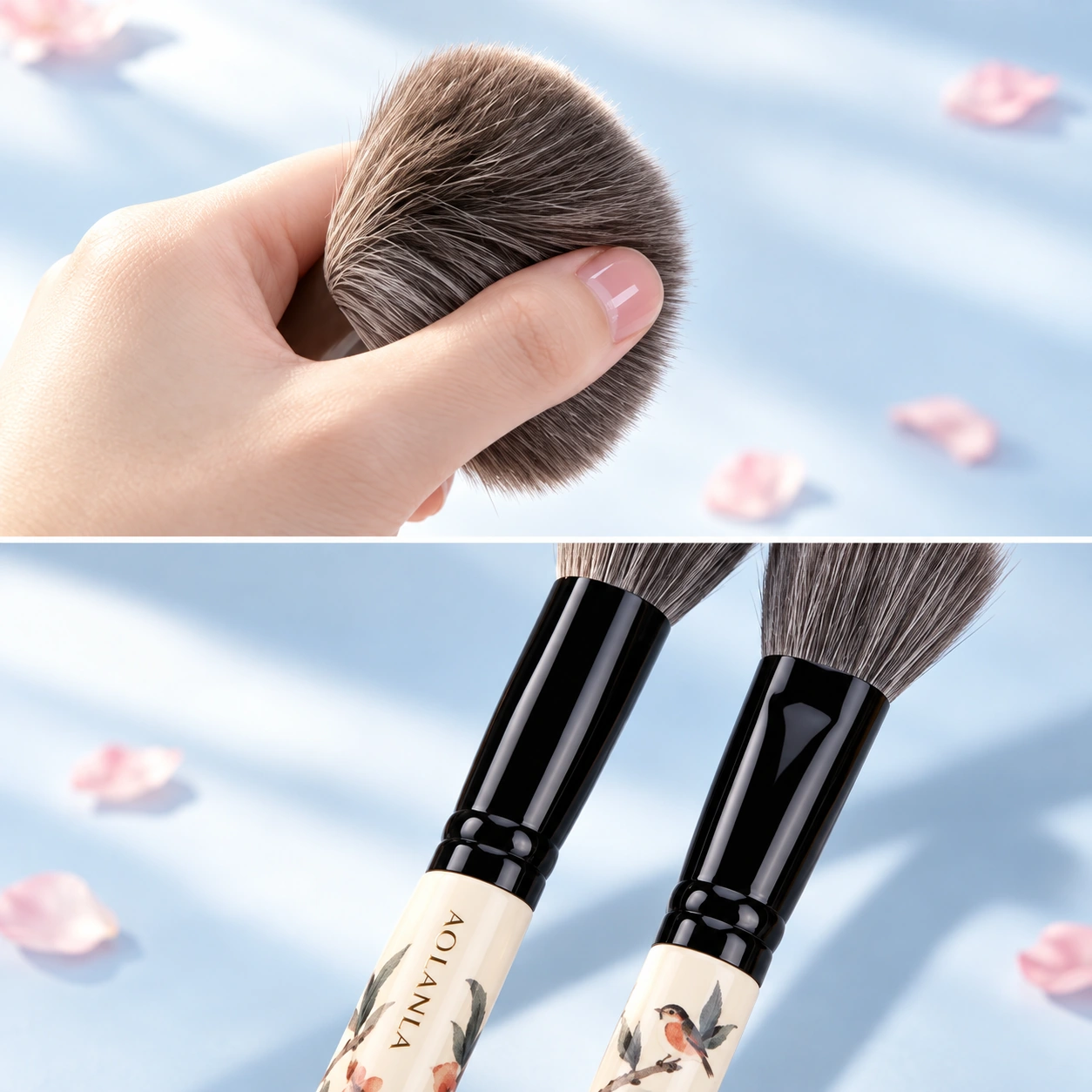 Natural hair softness and glossy black copper ferrule construction