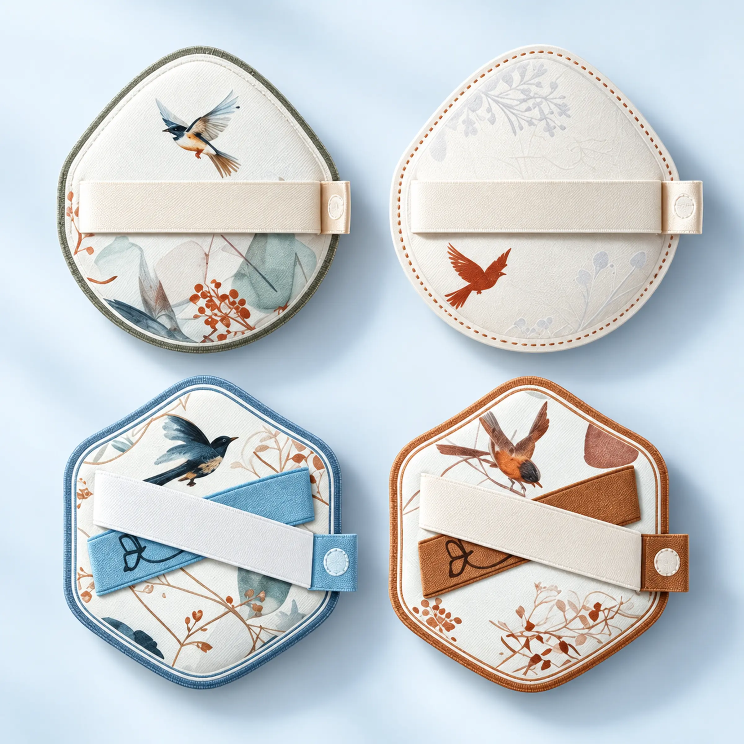 AOLANLA Floral Garden four-piece makeup puff collection