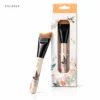 AOLANLA Flower & Bird fishtail foundation brush with retail box on white background