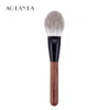 AOLANLA oversized oval powder brush with grey-white bristles, black ferrule, and brown wood handle on a pure white background