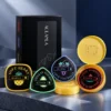 Four AOLANLA Aurora XL fruit-series powder puffs with two ventilated storage cases
