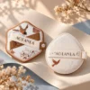 Two AOLANLA Flower and Bird makeup puffs in complementary shapes